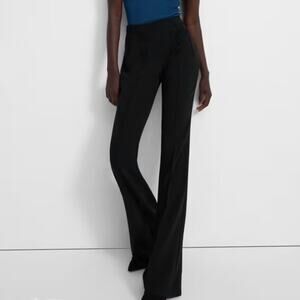 Theory Black Crepe Flare Leg Pants Size 8 Office Business Academia Preppy Work